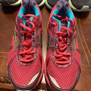 Brooks Turquoise and Red Running Shoes